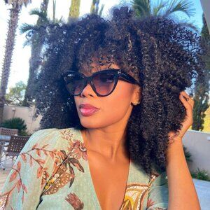 Tom Ford Nadine FT0941 01B Sunglasses Black Cat Eye Frame, Smoke Lenses